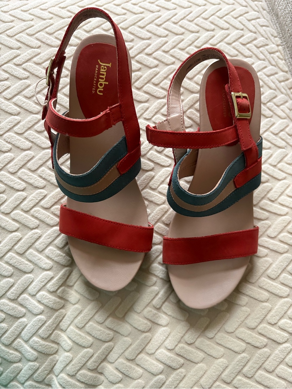 Jambu Women's Boho Chic Wooden Heel Sandal NWOT Size 7